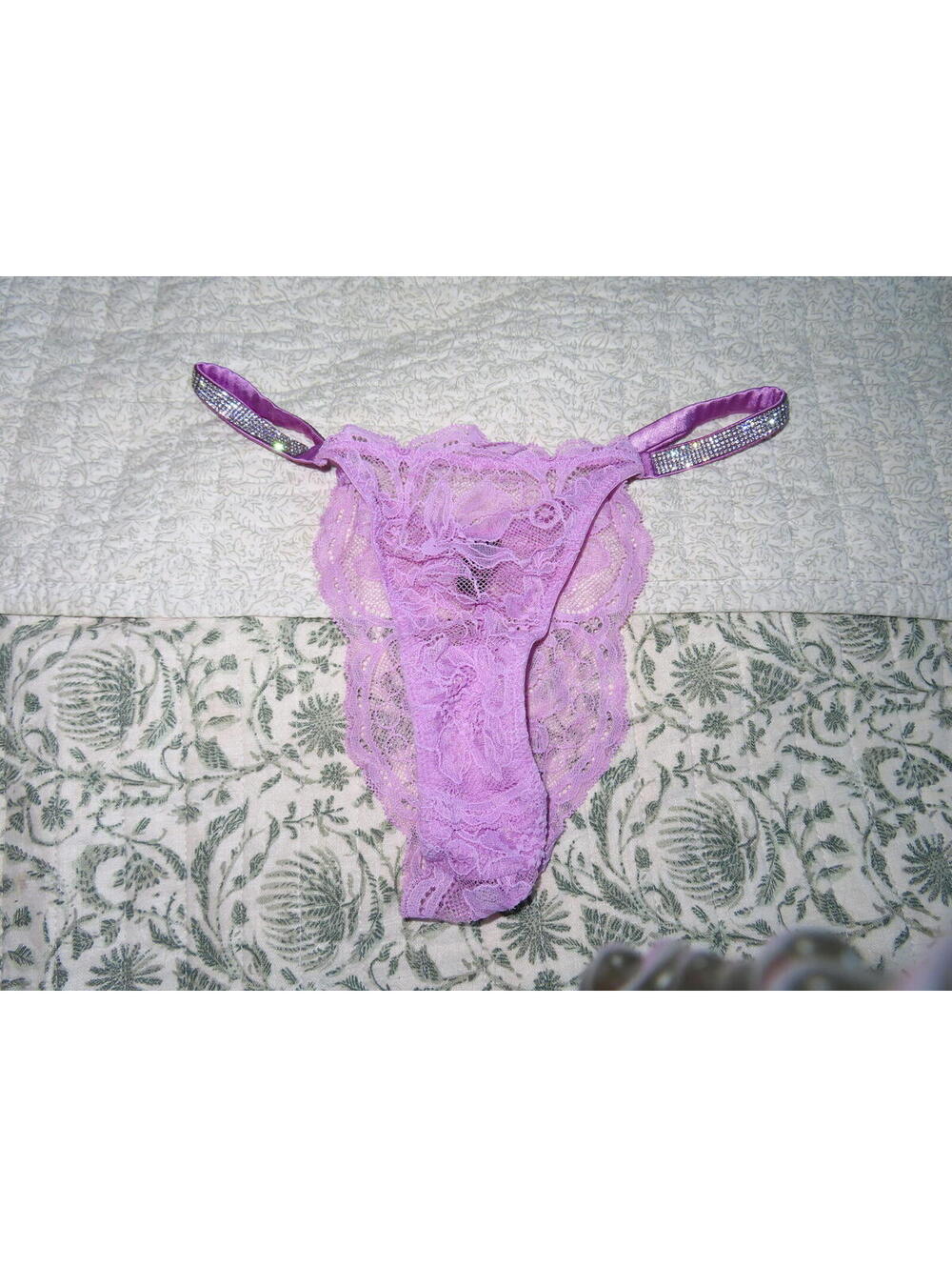 Worn Purple Lace Victoria's Secret Shine Strap Panty